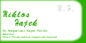 miklos hajek business card