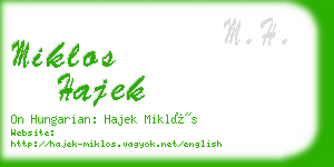 miklos hajek business card